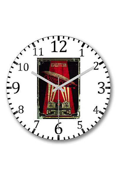 BASKI DÜNYASI ساعة حائط ليد زيبلين من الزجاج الحقيقي المنحني