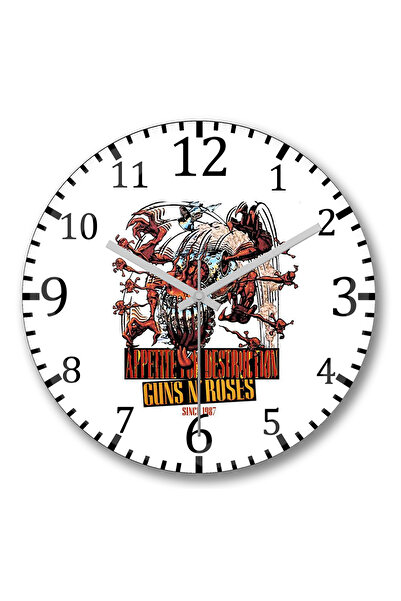 BASKI DÜNYASI Ceas de perete Appetite for Destruction 1987 din sticlă autenti...