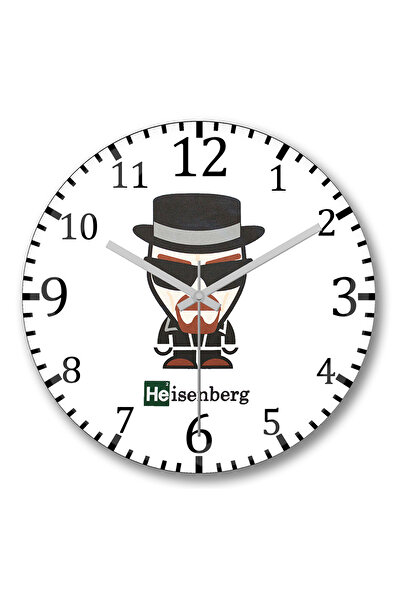 BASKI DÜNYASI ساعة حائط Heisenberg3 من الزجاج الحقيقي المنحني