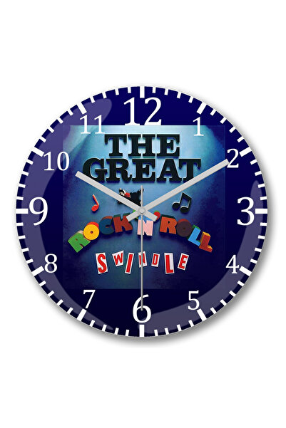 BASKI DÜNYASI Ceas de perete The Great Rock Roll Swindle din sticlă autentică...
