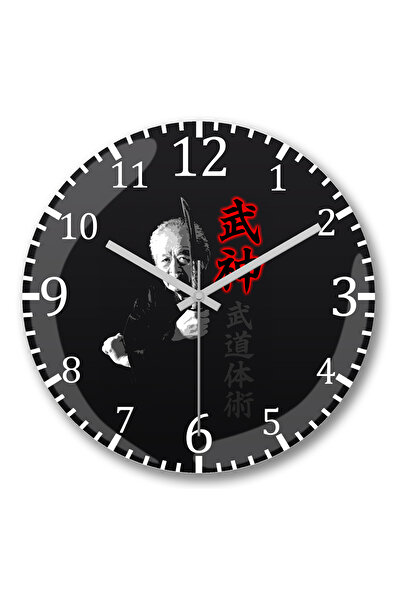 BASKI DÜNYASI Ceas de perete Bujinkan Hatsumi Tanto din sticlă autentică bombată