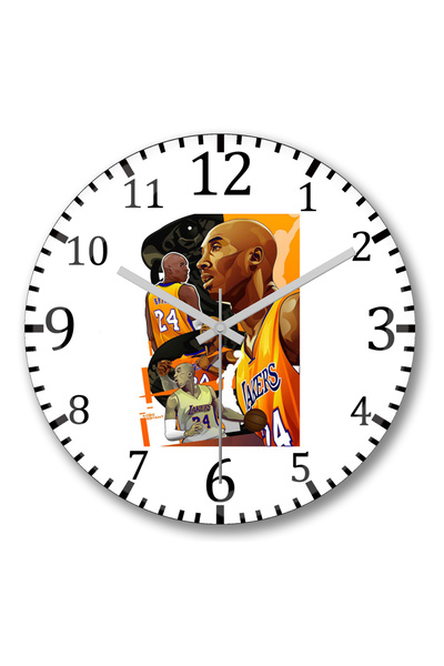 BASKI DÜNYASI كوبي مامبا كوبي براينت ساعة حائط من الزجاج الحقيقي