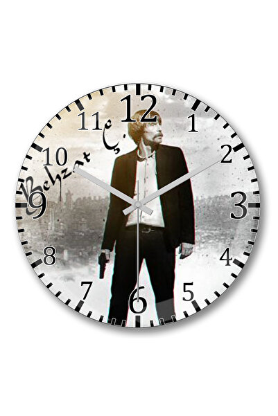 BASKI DÜNYASI ساعة حائط Behzat C من الزجاج الحقيقي المنحني