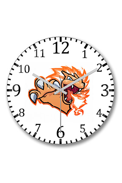 BASKI DÜNYASI Ρολόι τοίχου Mewtwo Charizard με κυρτό γυαλί