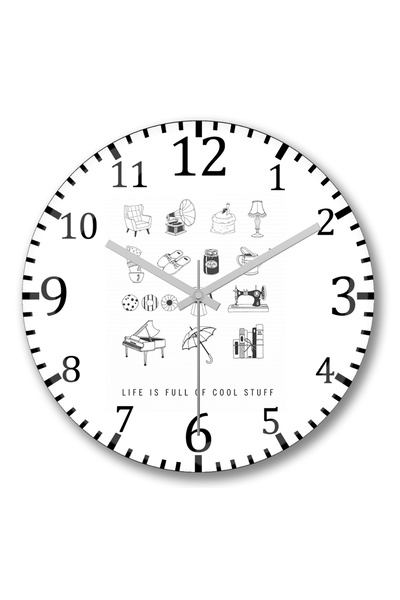 BASKI DÜNYASI Ceas de perete Cool Stuff Branca din sticlă autentică bombată