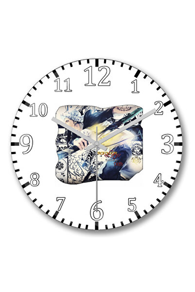 BASKI DÜNYASI قانون الطرف الأغر - ساعة حائط من قطعة واحدة من الزجاج الحقيقي المنحني