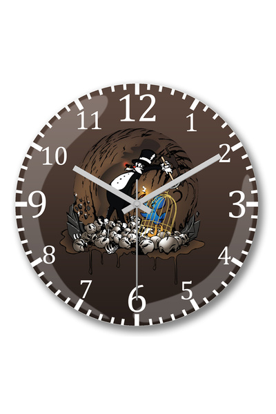 BASKI DÜNYASI ساعة حائط من الزجاج الحقيقي المنحني من Chocolate Hey Fatcat