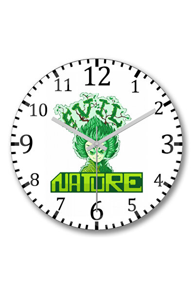 BASKI DÜNYASI ساعة حائط ذات طبيعة شريرة من الزجاج الحقيقي المنحني