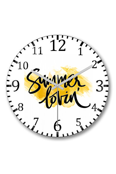 BASKI DÜNYASI ساعة حائط سمر لوفين من الزجاج الحقيقي المنحني