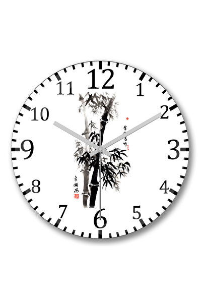 BASKI DÜNYASI Ceas de perete din bambus din sticlă autentică bombată