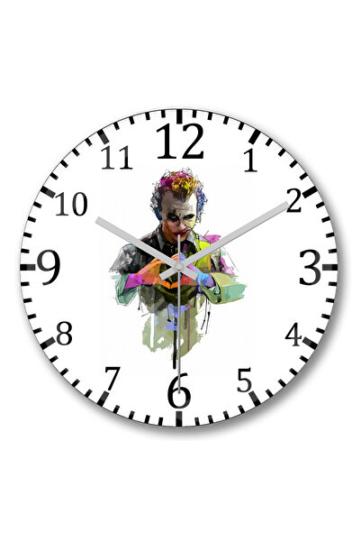 BASKI DÜNYASI ساعة حائط كورينغا هيث ليدجر جوكر من الزجاج الحقيقي المنحني