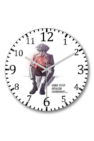 BASKI DÜNYASI Ceas de perete Spikespiegel Space Cowboy din sticlă autentică b...
