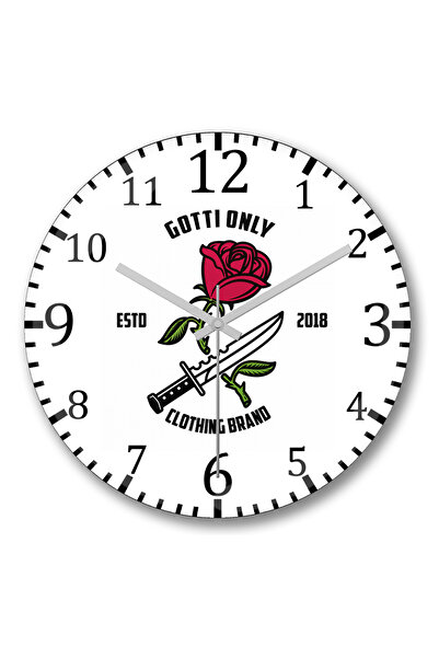 BASKI DÜNYASI ساعة حائط جوتي أونلي روزز من الزجاج الحقيقي المنحني