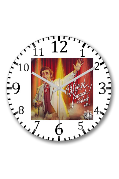 BASKI DÜNYASI ساعة حائط كمال سونال علي رضا بنبوغا من الزجاج الحقيقي المنحني