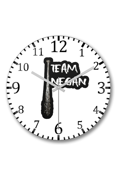 BASKI DÜNYASI Ceas de perete Team Negan Naklejka din sticlă autentică bombată