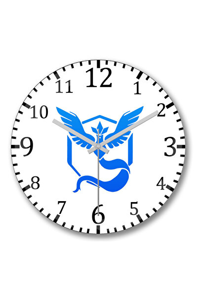 BASKI DÜNYASI ساعة حائط بوكيمون جو ميستيك من الزجاج الحقيقي المنحني