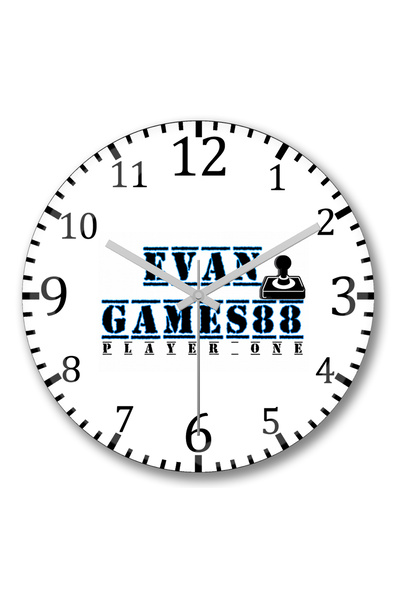BASKI DÜNYASI Evan Games 88 Player One Ceas de perete din sticlă autentică bo...