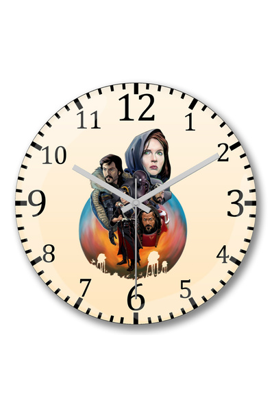 BASKI DÜNYASI Ceas de perete Star Wars Rogue One din sticlă autentică bombată