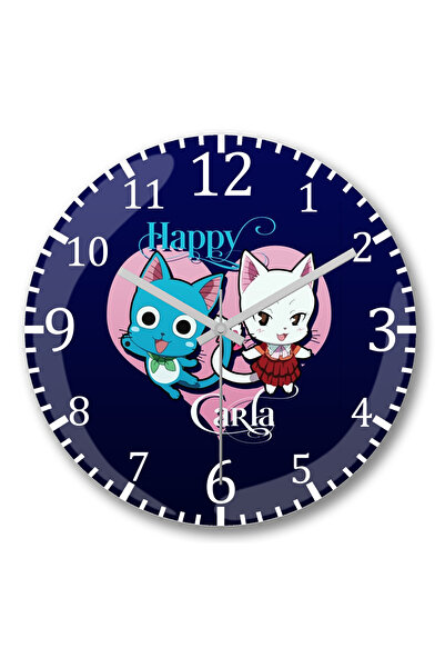 BASKI DÜNYASI ساعة حائط فيري تيل هابي كارلا أنيمي مانغا من الزجاج الحقيقي الم...