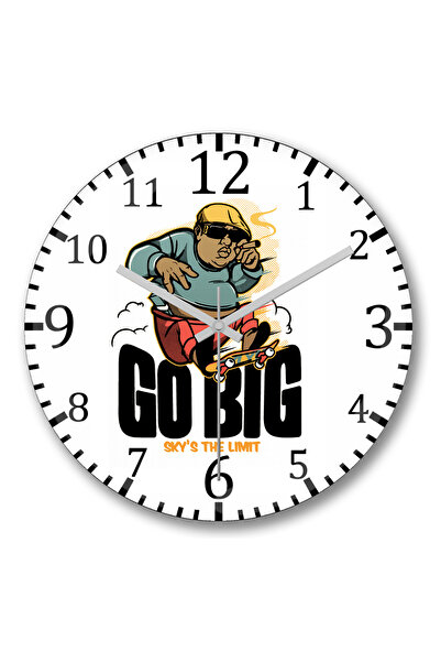 BASKI DÜNYASI ساعة حائط كبيرة من الزجاج الحقيقي المنحني