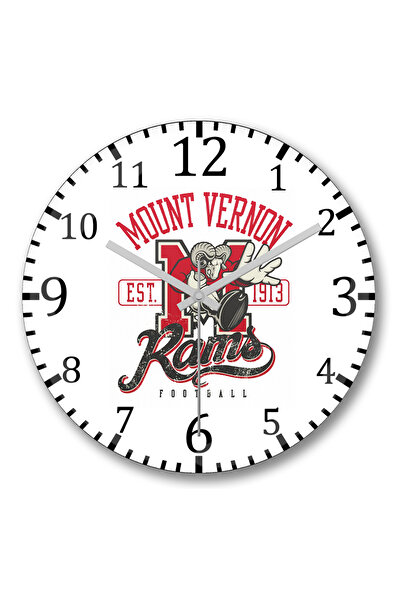 BASKI DÜNYASI Ceas de perete Rams Mount Vernon din sticlă autentică bombată