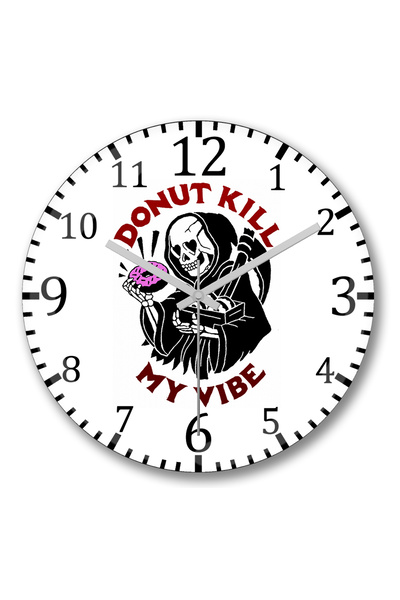 BASKI DÜNYASI Donut Kill my Vibe Ceas de perete Bombeli din sticlă autentică
