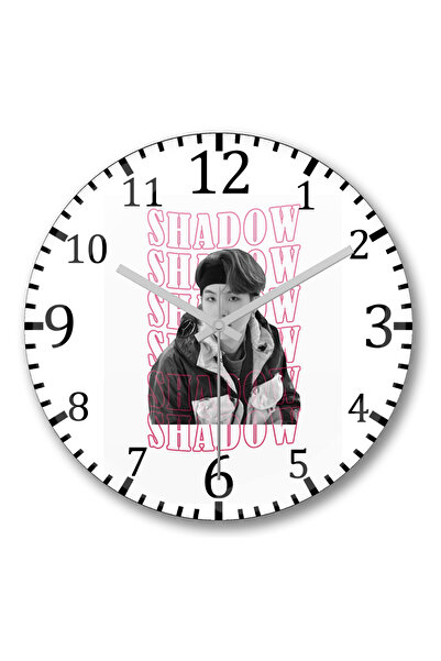 BASKI DÜNYASI Ceas de perete Shadow Suga Bts din sticlă autentică bombată