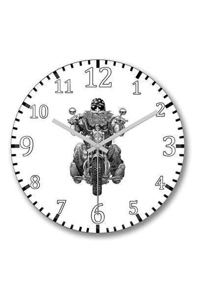 BASKI DÜNYASI Ceas de perete Chopper Biker din sticlă autentică bombată