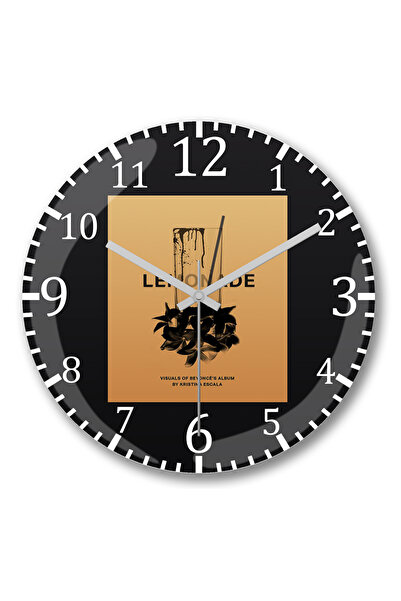 BASKI DÜNYASI ساعة حائط بيونسيه ليموناد من الزجاج الحقيقي المنحني