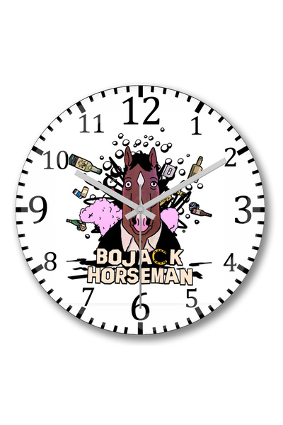 BASKI DÜNYASI ساعة حائط بوجاك هورسمان من الزجاج الحقيقي المنحني