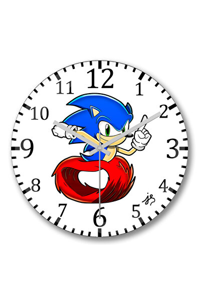 BASKI DÜNYASI ساعة حائط سونيك فيلم من الزجاج الحقيقي