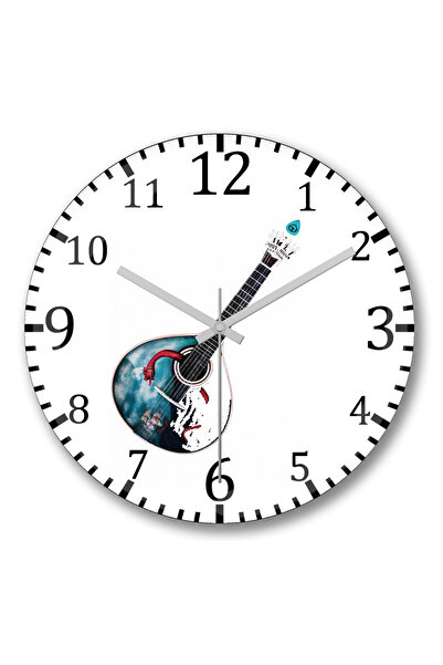 BASKI DÜNYASI ساعة حائط جيتار برتغالية من الزجاج الحقيقي