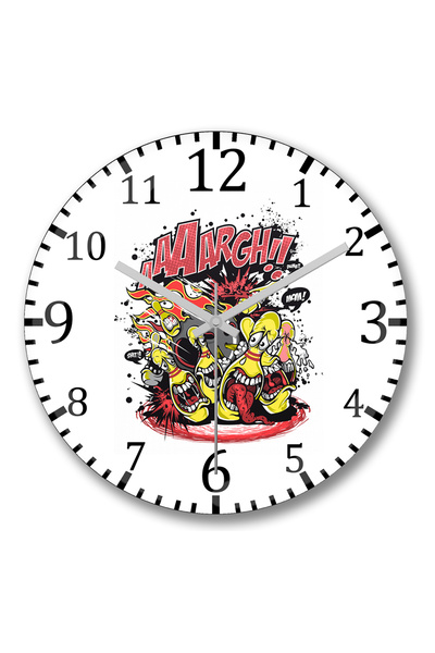 BASKI DÜNYASI Ceas de perete cu desene animate Arrgh Boliche din sticlă auten...