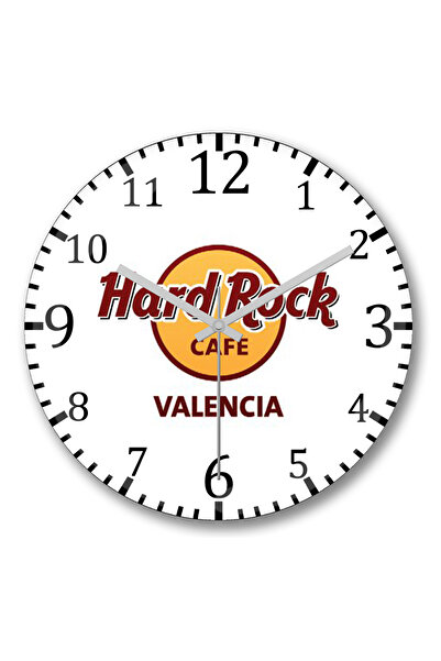 BASKI DÜNYASI Ceas de perete Hard Rock Valencia din sticlă autentică bombată