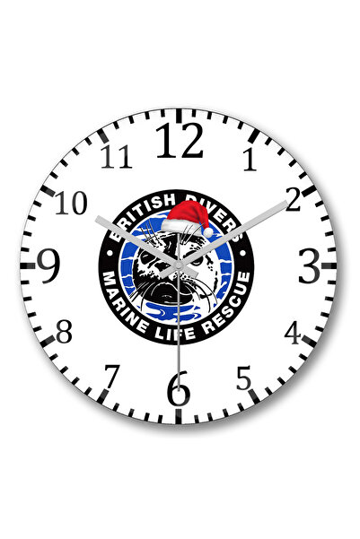BASKI DÜNYASI Ceas de perete Marine Life Rescue din sticlă autentică bombată