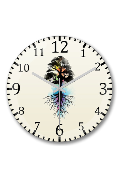 BASKI DÜNYASI ساعة حائط ذات مصدر طبيعي من الزجاج الطبيعي المنحني