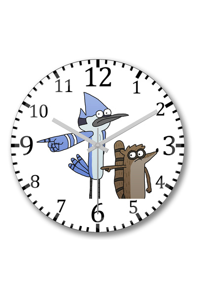 BASKI DÜNYASI Ceas de perete Regular Show Sticlă reală curbată