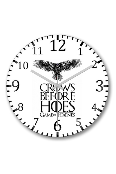 BASKI DÜNYASI الغربان قبل المعاول ساعة الحائط الزجاج الحقيقي المنحني