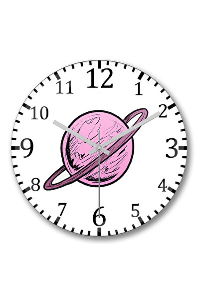 BASKI DÜNYASI Ceas de perete Saturn din sticlă autentică bombată