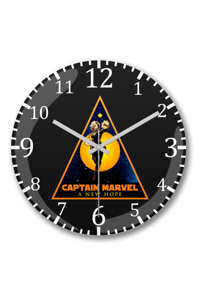 BASKI DÜNYASI Ceas de perete Captain Marvel A New Hope din sticlă autentică b...