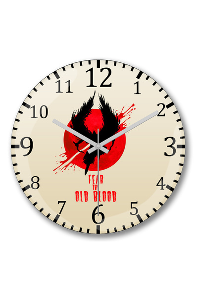 BASKI DÜNYASI ساعة حائط من الزجاج الحقيقي المنحني بخوف الدم القديم