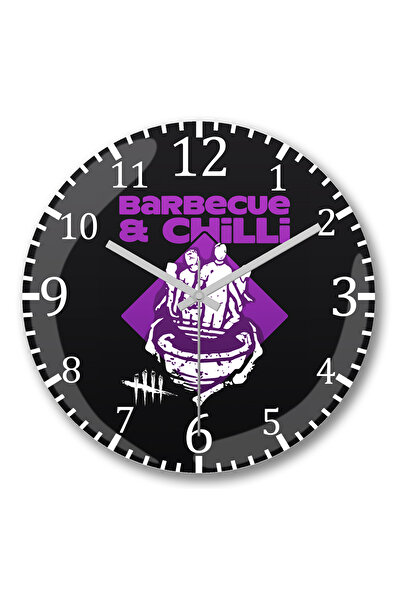 BASKI DÜNYASI Ceas de perete Dead By Daylight Barbecue And Chili din sticlă autentică bombată