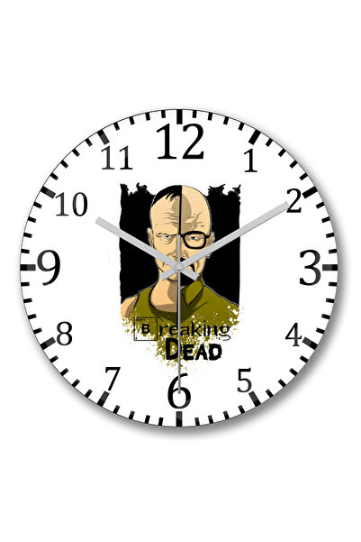 BASKI DÜNYASI Ceas de perete Breaking Dead din sticlă autentică bombată
