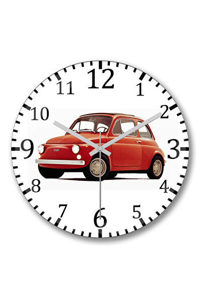 BASKI DÜNYASI FIAT 500 F Винтидж стенен часовник Bombeli от истинско стъкло