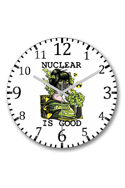 BASKI DÜNYASI Ceas de perete Nuclear is Good din sticlă autentică bombată