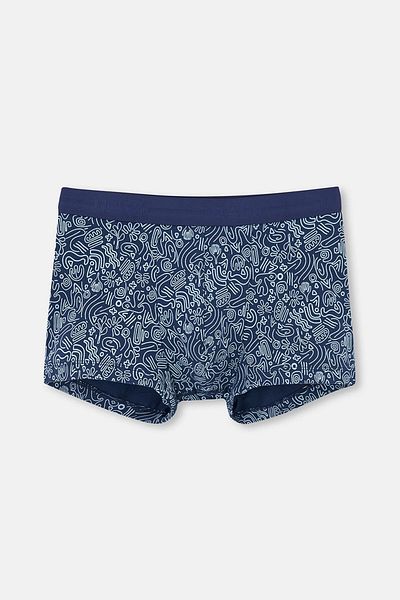 Dagi Marineblaue 5210 2-teilige Boxershorts aus gemusterter Baumwolle