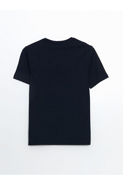 LC Waikiki New Season Crew Neck εμπριμέ χτενισμένο βαμβακερό ανδρικό Tisort - S5N009Z8