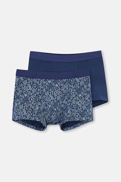 Dagi Marineblaue 5210 2-teilige Boxershorts aus gemusterter Baumwolle