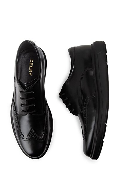 Deery Ежедневни черни мъжки обувки от естествена кожа