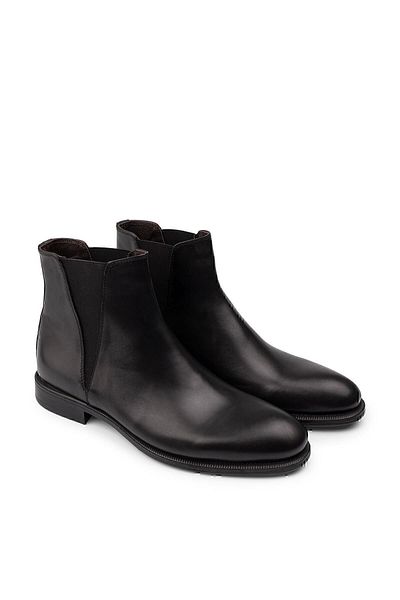 Deery Genuine Leather Black Chelsea Men's Boots